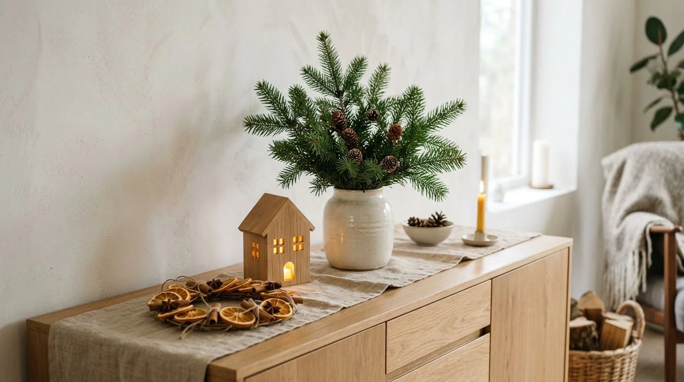 Co postawić na komodzie? Modne i przytulne ozdoby na komodę w duchu warm minimalism